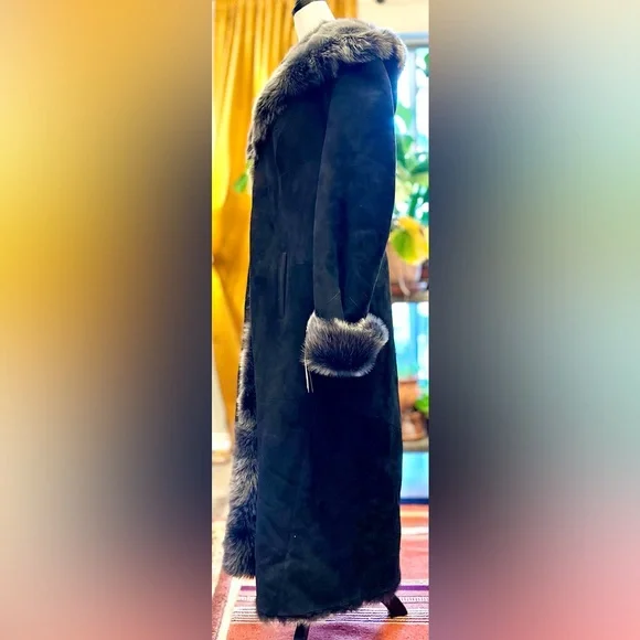 Overland Toscana Sheepskin Hooded Coat, Size XL, Black, NEW with Tags!! - Picture 4 of 15